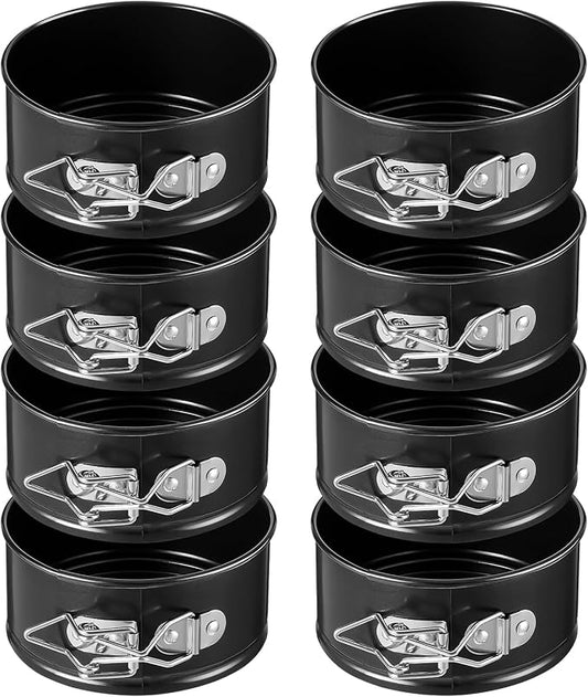 MAQUITA 8 Pcs 4 Inch Springform Pans - Small, Leakproof Round Cake Pans with Removable Bottom, Nonstick Baking Cake Molds for Mini Cheesecake & Pizza
