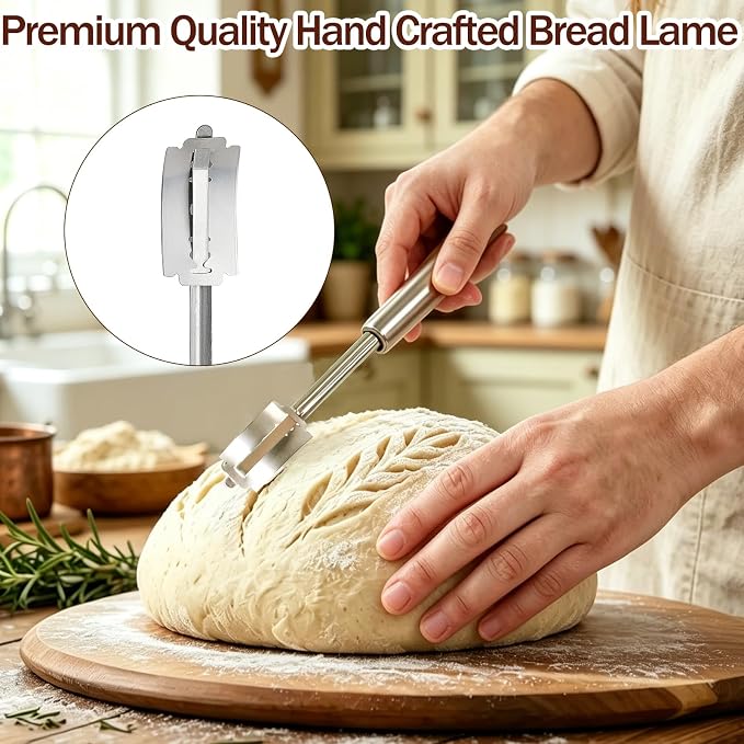 Bread Lame Sourdough Scoring Tool，304 Stainless Steel Bread Scoring Tool, Lame Bread Tool for Sourdough Bread,Sourdough Scorer Tool - Includes 10 Bread Razor Blades