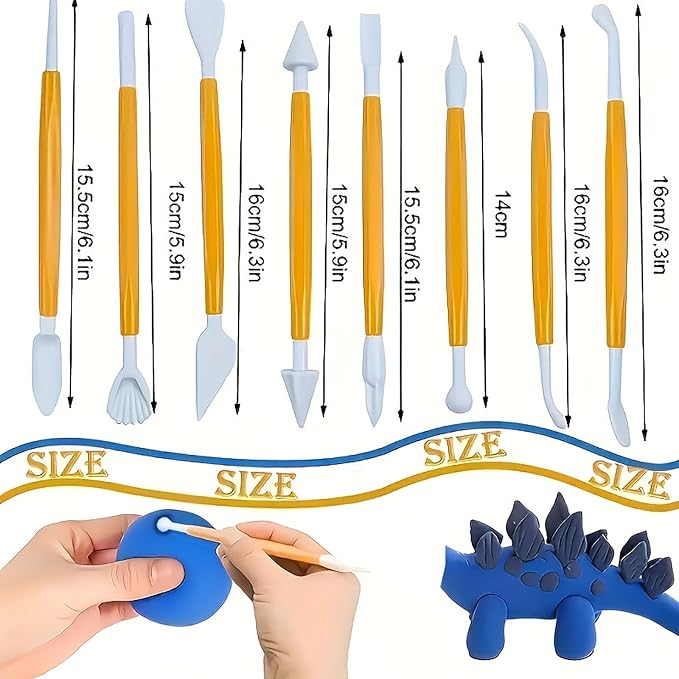 Cake Decorating Tool Set, 12 Pcs Plastic and Stainless Steel Fondant Tool, Clay Sculpting Tools Kits and Pottery Sculpture Tools (12)