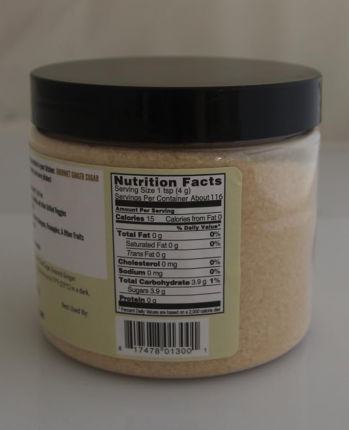 Bakto Flavors Gourmet Golden Ginger Cane Sugar, 1-pound Jar