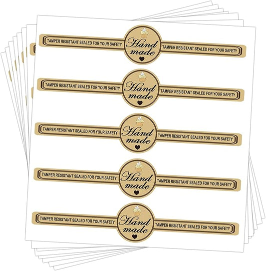 Food Retail Package Seal Labels,9x1 Inch Safe Secure Package Tamper Resistant Stickers for Handmade Baking Craft Arts （200 Pcs）