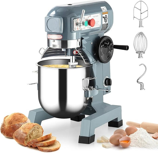 Towallmark Commercial Food Mixer 30Qt with Timing Function, 1250W 3 Speeds Adjustable, Stainless Steel Bowl Stand Mixer With Safety Guard, Premium for Schools Bakeries Restaurants Pizzerias