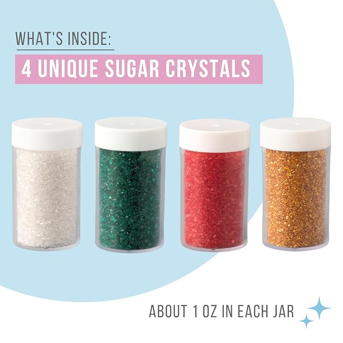 Sweets Indeed Sprinkles, 4 Pack, Edible Sprinkle Mix, Perfect for Cake Decorations, Baking, Ice Cream, Cookies, Cupcake Topper (Holiday Sugar)