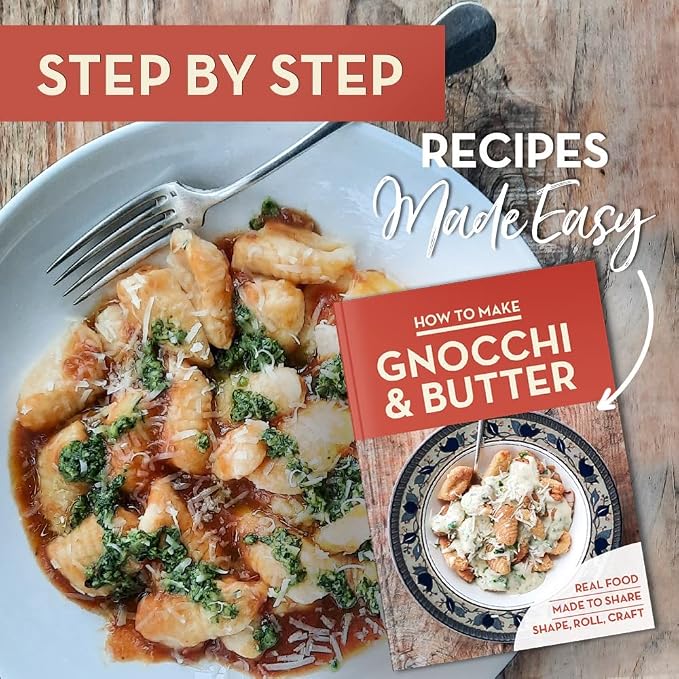 Gnocchi Board and Butter Paddles Kit with Recipe Book | Pasta Maker Gift for Cooks | Be an Expert Butter Churner and Gnocchi Maker with this Wooden Pasta Tools Set