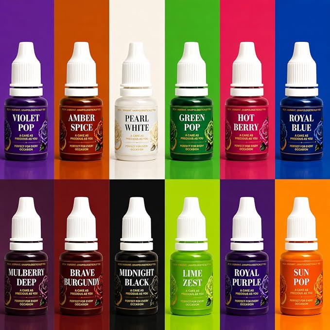 Confect Halloween – Spooky Bakes Gel Food Coloring Set – 12 Highly Pigmented Colors for Buttercream, Cakes, Cookies, Macarons & Baking – 10mL Bottles