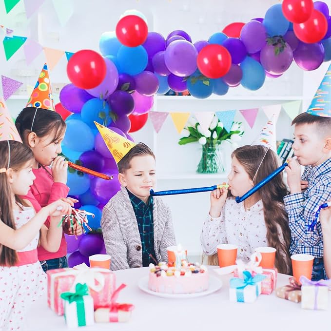 Blue and Purple Balloon Garland Kit, 103 PCS Arch Kit With Dark Light Blue Light Purple Balloons, Lilac and Colorful for Kids Girls Birthday Carvinal Theme Party