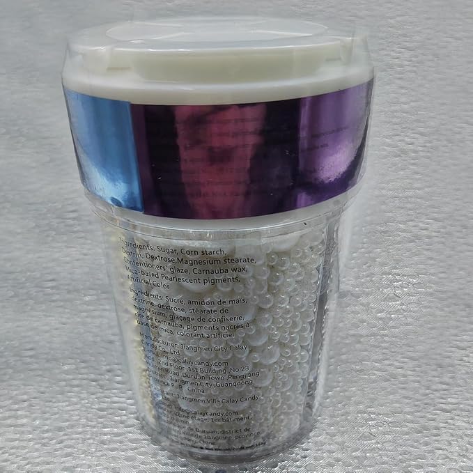 EPHVODI Sprinkles for Cake Decorations, Black Gold Silver and White Pearl Sugar Sprinkles for Cupcake Toppers Wedding Party Halloween Christmas Supplies
