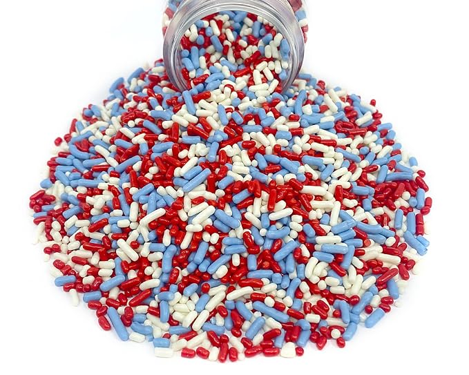 Mystic Sprinkles Fourth of July Sprinkles Mixes (Americana Jimmy Mix 3.5oz)