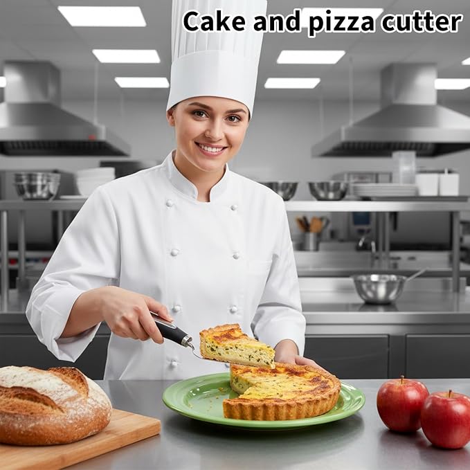 2 Pcs Cake Cutter And Server Pie Spatula Set Stainless Steel Cake Slicer, Pizza Tart Dessert Cutter, Silver Kitchen Baking Tool For Cakes Loaves Eggs And More