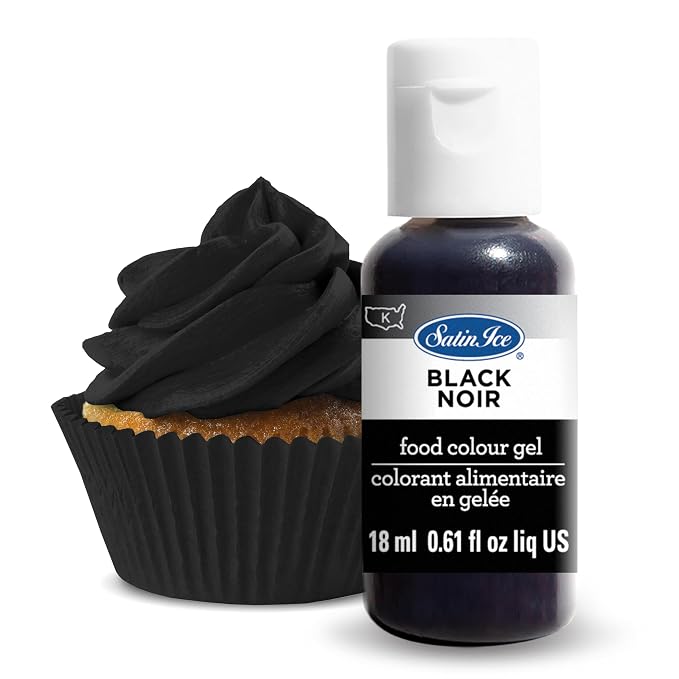 Satin Ice Food Color Liquid Gel, 0.61 fl oz Bottle, Black