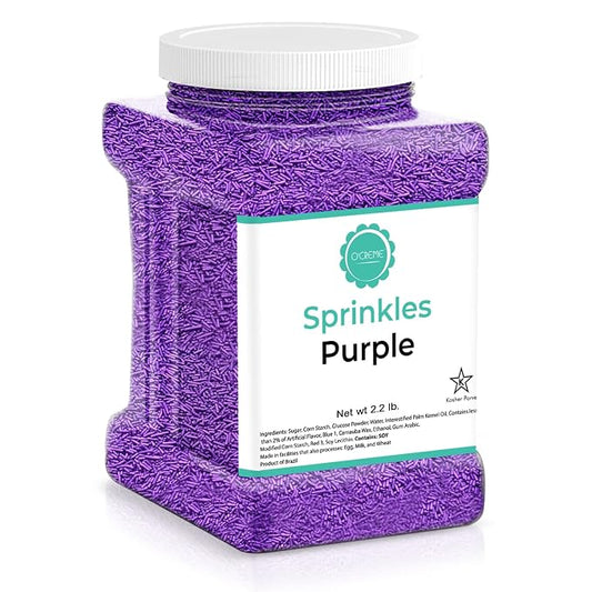 O’Creme Purple Sprinkles – 2.2 Pounds for Cake Decorating – Kosher Pastel Sprinkles for Cupcakes, Cookies, Cakes, Ice Cream