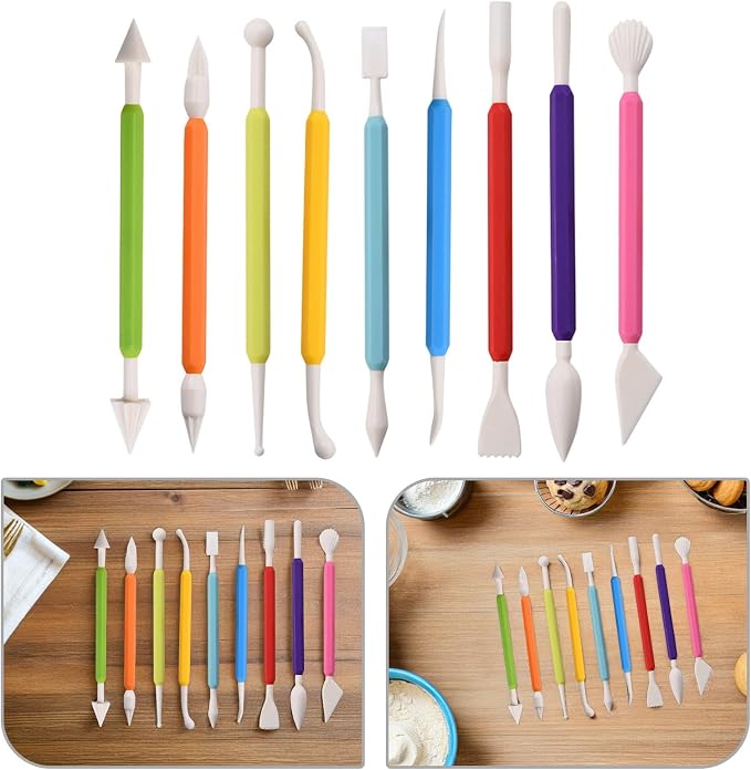 18pcs Fondant Sculpture Pen and Cake Shaping Tools Set, Food-safe Plastic, Double-ended Icing Decorating Kit for Fondant Cake and Cookie Modeling, Baking Accessories for Home