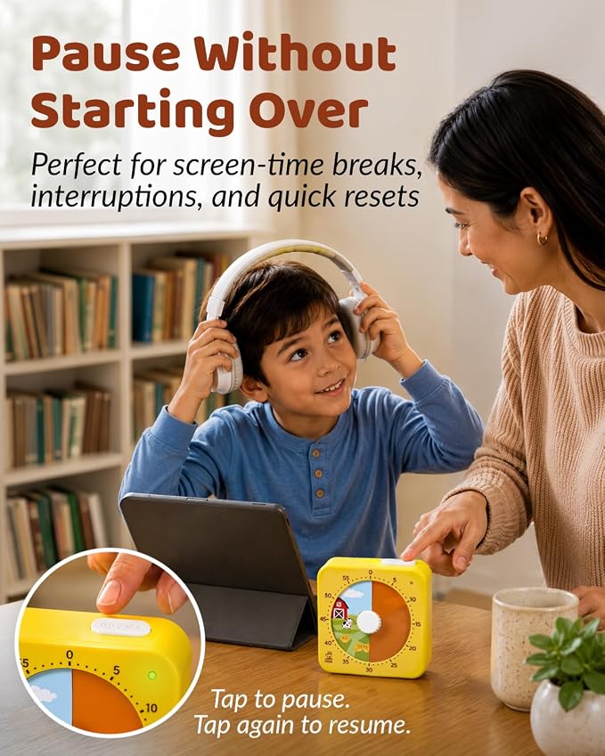 Visual Timer for Toddlers & Kids - The Perfect Kids Timer Visual Aid for Classroom, Home & Desk Use - Great for Study, Productivity, Toddlers Shower & Potty Training Time 60 Minute Countdown