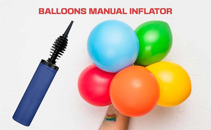Balloon Pump, Inflator for Balloons, Toy Blower, Foil and Confetti Professional Pumper, Dual Action Hand Air Pump for Balloons.