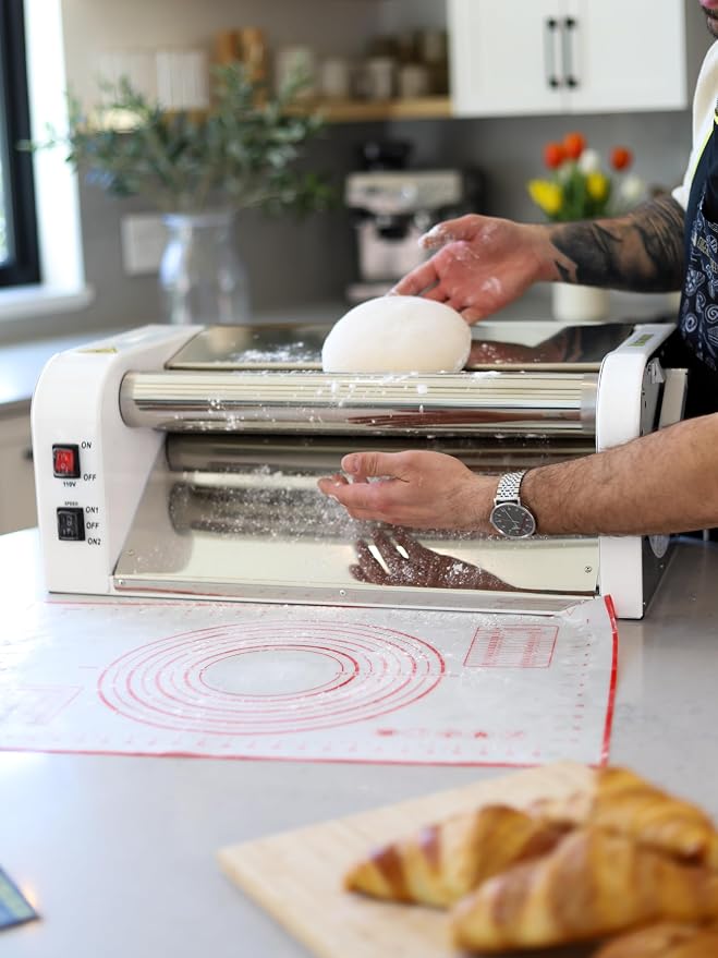 Eugene Dough Sheeters Professional Electric Dough Sheeter, Commercial Grade, Compact Design, White