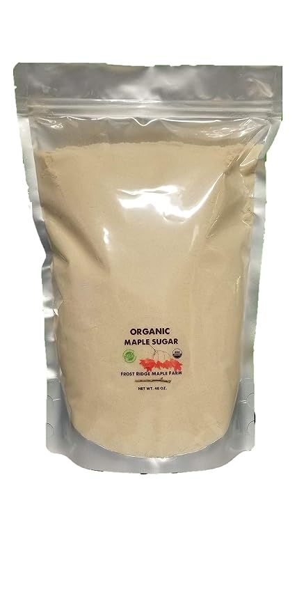 Frost Ridge Maple Farm Powdered Granulated Organic Maple Sugar, Grade A, 48 oz.