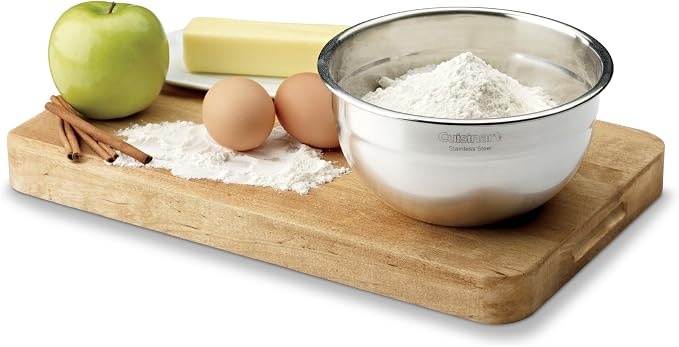 Cuisinart Mixing Bowl Set, Stainless Steel, 3‑Piece Nesting Bowls for Baking, Cooking & Food Prep, CTG-00-SMB
