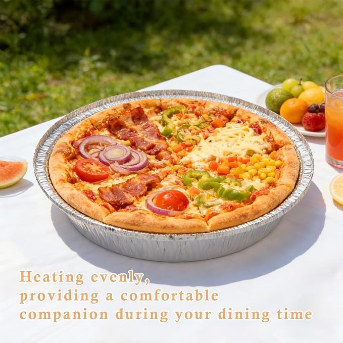 50 Pack 9 Inch Round Aluminum Foil Pie Pans,Pie Tins Disposable,Ideal for Baking Delicious Tarts or Crispy Pastry Crusts, Freezer & Oven Safe,Pie Pan For Cooking, Storage, Roasting, & Reheating
