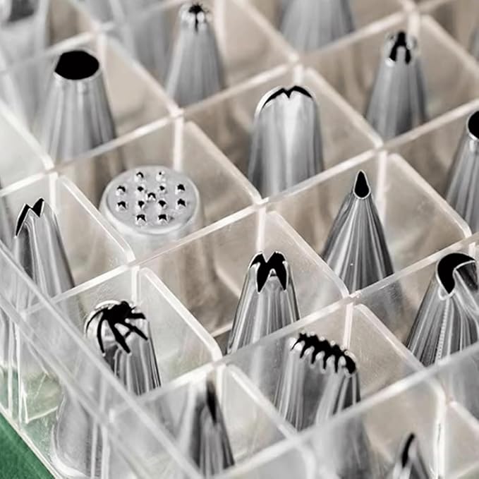 Piping Tips 24/48pcs Pastry Nozzles Stainless Steel Icing Tips Russian Tips Decorating Tips Piping Kit Icing Nozzles Tips for Cookies(48 pcs Set)