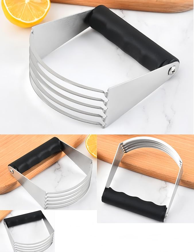 XL Heavy Duty Pastry Cutter, Stainless Steel Pastry Blender Sharp Dough Blender, Thick Dough Cutter for Easy Mixing/Baking
