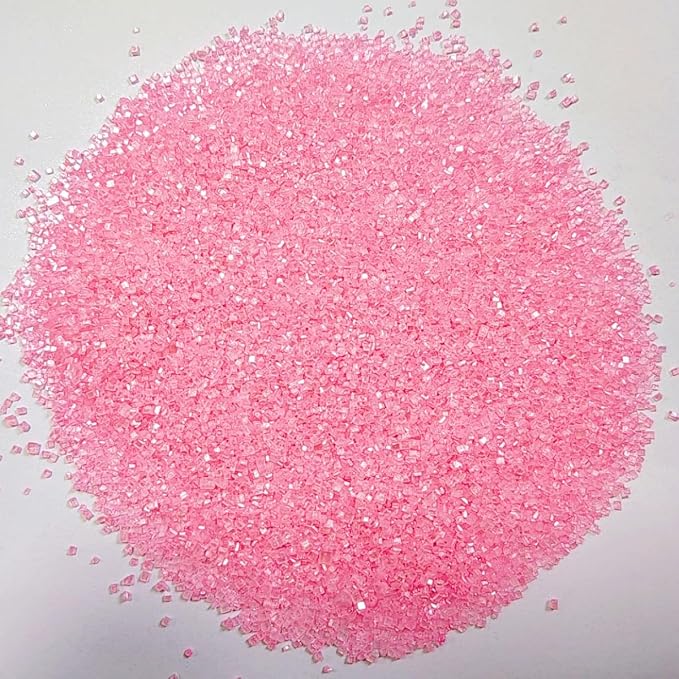 HeDeon&Rles Edible Pink Sanding Sugar Crystals for Baking 120g/4.23oz Sparkling Sugar Crystals Cake Cupcake Pancake Ice Cream Top Valentines Birthday Wedding Easter Halloween ChristmasCake Decoration