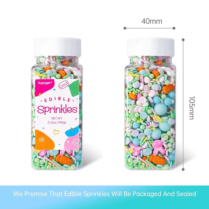 Blue Easter Sprinkles for Cake Decorations, 3.52oz Carrot Sprinkles Edible for Cupcakes Topper for Cupcakes Topper Baking Cookies Easter Spring Party Supplies