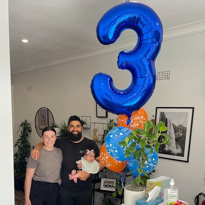 Night Blue Number Balloon 40 Inch, 0 Number Balloons, 10 20 30 40 50 Numbers Balloon Birthday Decorations, Party Supplies for Women