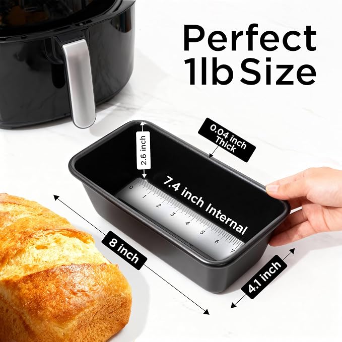 Wrenbury Non Stick Loaf Pan Set, 8 x 4 inch / 9.5 x 5.75 Inch Bread Pan | High Performance 2-Piece 1lb & 2lb Bread Loaf Pan, Nonstick Carbon Steel Bakeware Baking Pan, Set of 2