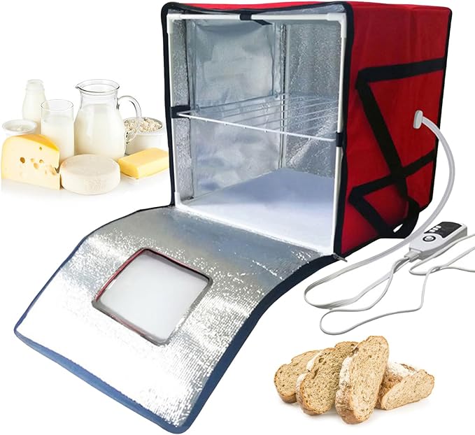 Portable Sourdough Proofer Tool | Adjustable 10 min-96 H Timer | Foldable Fermentation Chamber For Bread Dough & Dairy Cultures, Bakery/Dessert Shop Baking Tools,M