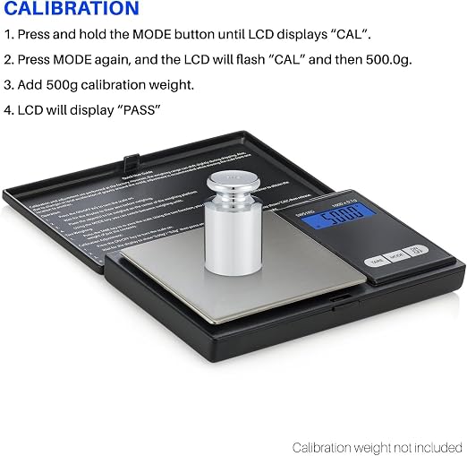 Smart Weigh Digital Pocket Scale – 1000g x 0.1g Precision – Ideal for Jewelry, Food, Herbs, and Medicine – Stainless Steel Platform with Protective Cover – Black (Battery Included)