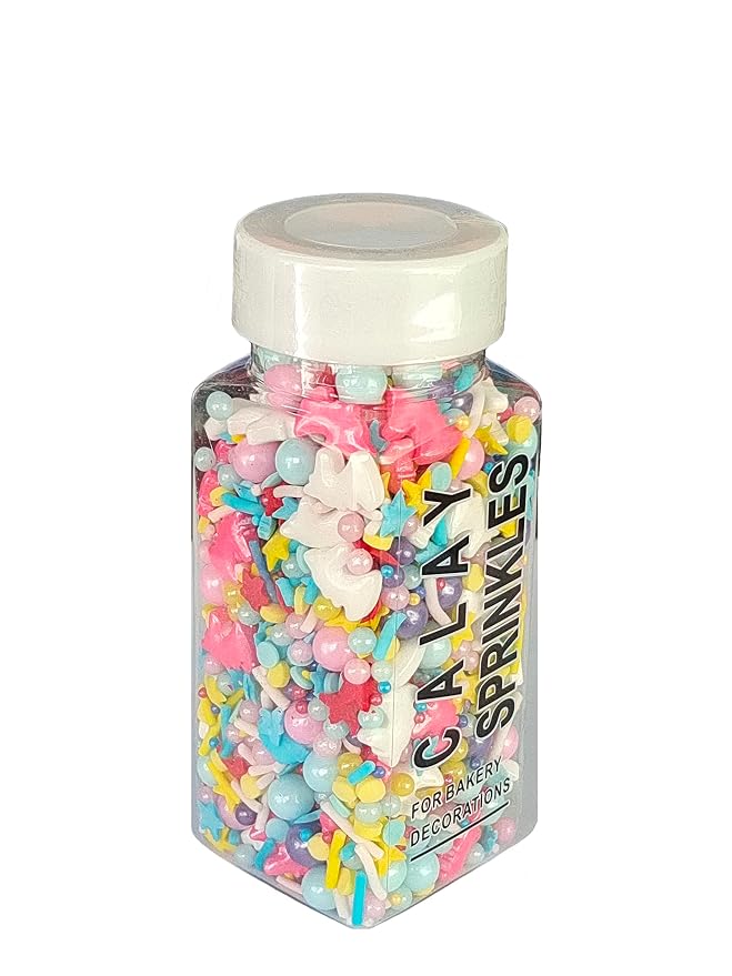 Sentovac Edible Unicorn Mix Sprinkles for Decorating | Edible Cake Cupcake Sprinkles 1 Bottle 3.35oz/ 95g | Cookie and Ice Cream Topper Decorations