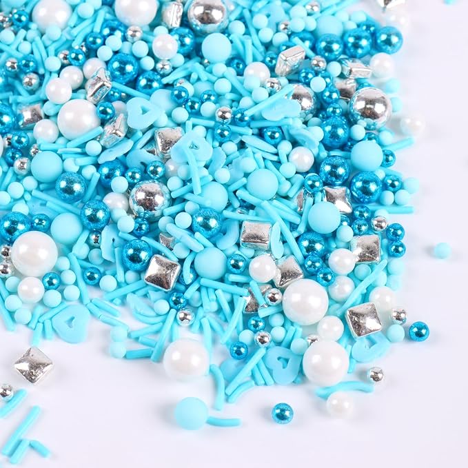 Blue Sprinkles for Cake Decorating 4.2 ounce, Edible Sprinkles for Cupcakes Topper Cookie, Cake Pop, Ice cream Toppings for Baking Party Celebrations