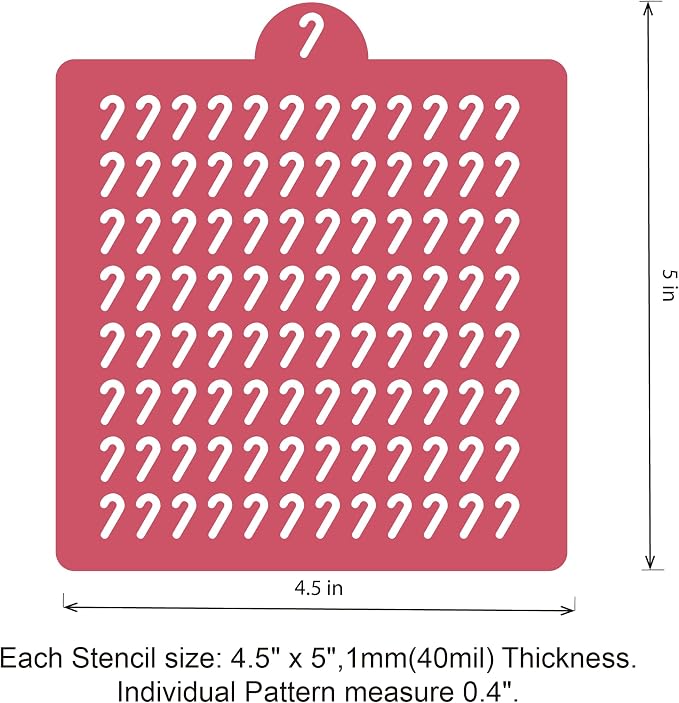 4 Pack Reusable Royal Icing Sprinkle Stencils Gem Glitter Stencils Bakery Stencil Template Set for Cookie Cake and Cupcake,Crafts DIY Tumblers Reusable Glitter & Gem Template Set (Candy)