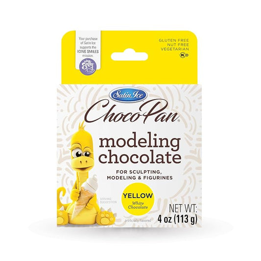 Satin Ice ChocoPan Yellow Modeling Chocolate (4 Ounce) For Cake Decorating
