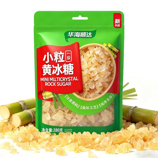 KachiKachi Yellow Rock Sugar - 9.8oz | 280g, Made of Cane, Small Grains | Brown Sugar Cubes | Old-fashioned | Polycrystalline, for pho Coffee Tea Baking Stews, 黄冰糖