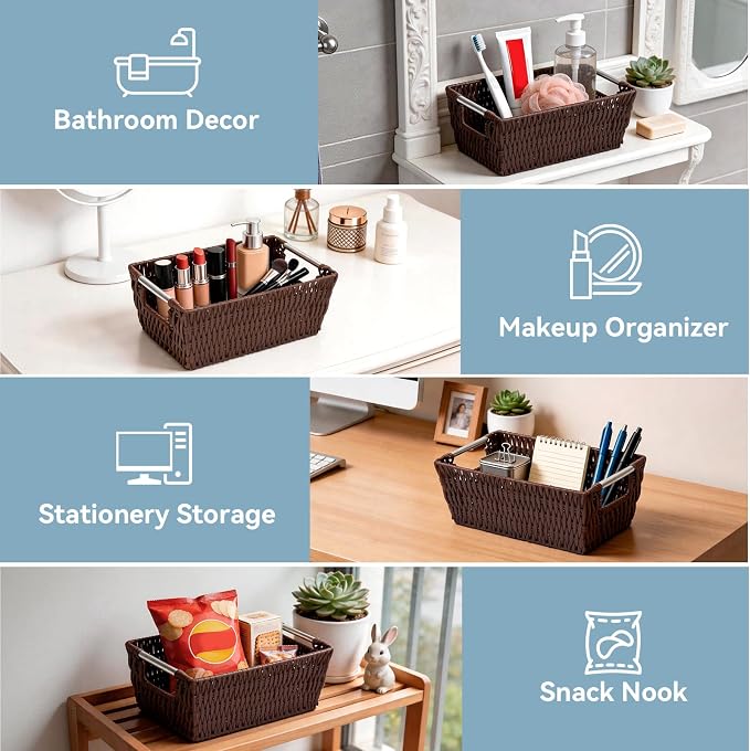 Whitmor Rattique Small Shelf Tote (6500-2712-JAVA)
