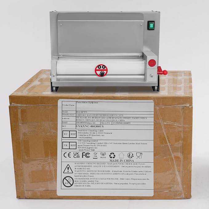 3-12" Automatic Commercial Dough Roller Sheeter, Automatic Pizza Press Shaping Machine with Adjustable Thickness (1-5.5mm), 450W Electric Pizza Dough Machine for Pizzerias Restaurants Cake Shops