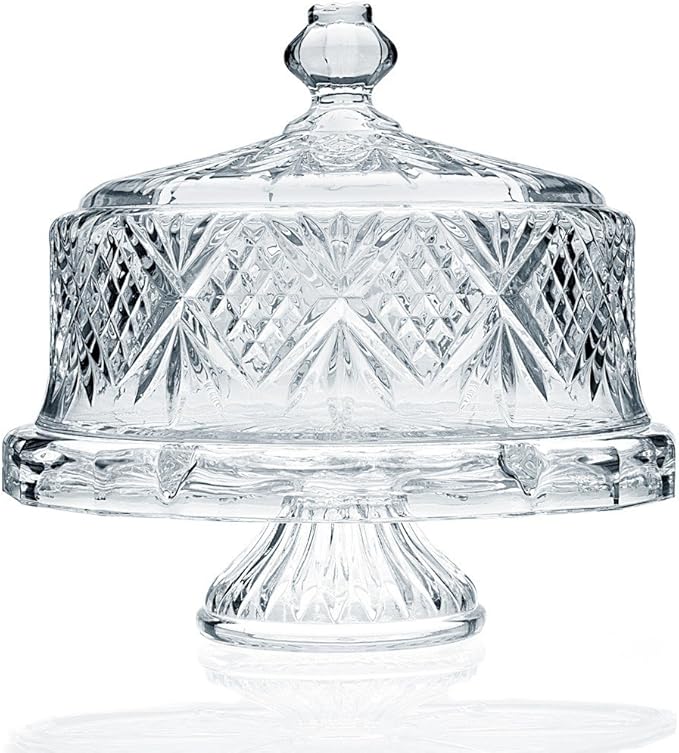 Godinger Dublin Crystal Cake Plate with Dome Cover