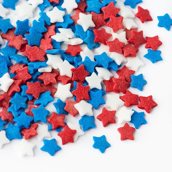 Sweets Indeed Red White and Blue Star Sprinkles – Bulk 10 Ounces Patriotic Star Sprinkles for Baking & Decorating Cupcakes, Cookies, Cakes & Desserts – 4th of July, Memorial Day