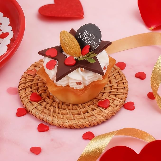 Red Heart Sprinkles for Baking Edible, Mothers Day Sprinkles for Cake, Cupcake, Cookies, and Ice Cream Toppings