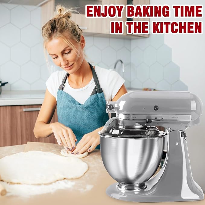 Pouring Shield for KitchenAid 4.5-5QT Tilt-Head Mixer,Only for Stainless Steel Bowl,Safety Secure Fit Splash Guard for Kitchen Aid Stand Mixer,Kitchen Aid Accessories and Attachments,Gray