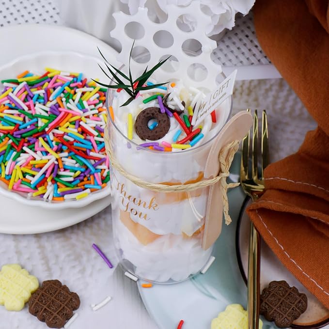 Rainbow Sprinkles Edible Dot Sprinkles, 11.3oz/320g Ice Cream Sprinkles with Nonpareils Star Confetti Jimmies, 4 Jars Colorful Set for Cakes Cupcakes Cookies