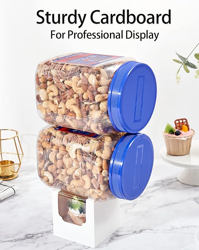 Happyhiram Cupcake Boxes 50 Pcs White Individual Cupcake Box, Single Container Cardboard Holders with Insert and Window for Muffins Cocoa Bombs Packaging Togo Boxes for Birthdays Showers Party Favors