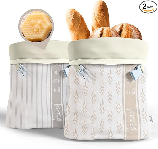 Nectar & Nest Reusable Beeswax Bread Bags for Homemade Bread & Sourdough – XL Eco-Friendly, Natural, Food-Safe Storage Bag to Keep Loaves Fresh Longer – Sustainable, Zero Waste