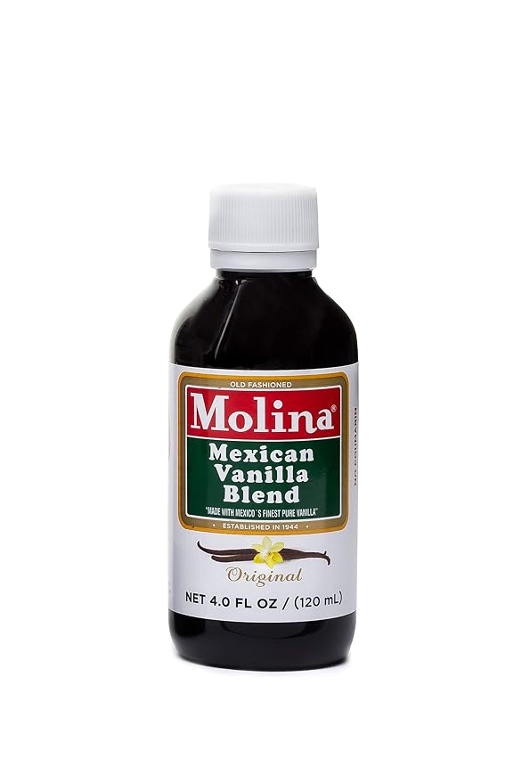 Molina Mexican Natural Vanilla Blend with Pure Vanilla Extract, 16 Fl Oz. (4 Pack of 4oz Bottles)