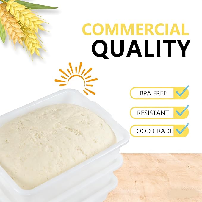 Pizza Dough Proofing Box, Pack of 3 Stackable BPA-Free Trays with Covers, Perfect as a Bread Proofing Box and Dough Container