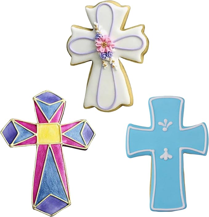 Ann Clark Cookie Cutters Cross Cookie Cutters 3-Pc. Set Made in USA, Holy Cross, Extra Large Cross, Fancy Cross
