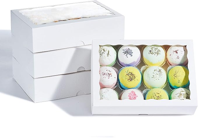 50PCS 10x7x2.5Inches White Strawberry Boxes with Display Window, Sweet Treat Boxes for Chocolate Covered Strawberries, Cookies, Donuts, Macarons, Muffins, Perfect for Any Celebration
