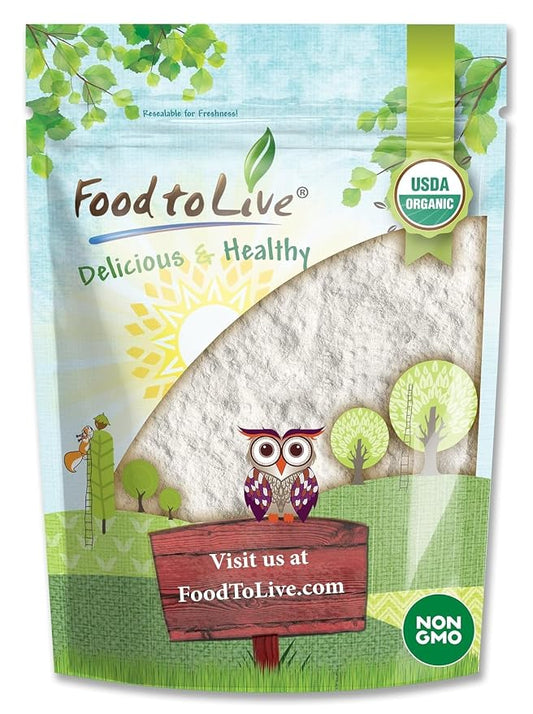 Food to Live Organic Tapioca Flour, 3 Pounds – Non-GMO Finely Ground Tapioca Starch. Wheat and Rice Flour Substitute. All Purpose Thickening Agent for Baking, Sauces & Gravies. Vegan, Bulk