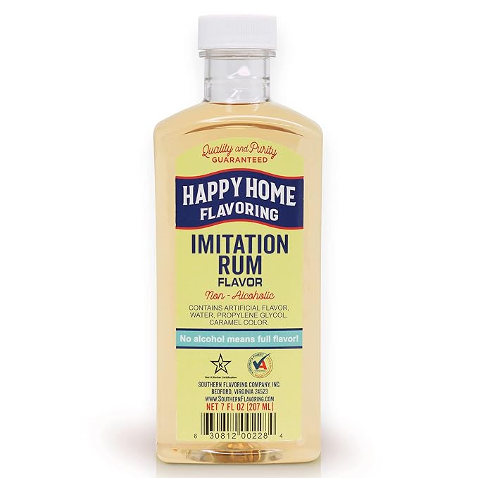 Happy Home Imitation Rum Flavoring, Non-Alcoholic, Certified Kosher, 7 oz.